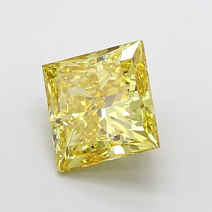 3.04ct Princess Lab Grown Diamond (Colour Fancy Intense Yellow, Clarity VS1, IGI Certified)
