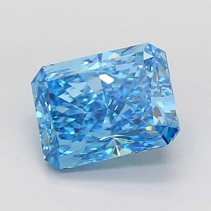 3.04ct Radiant Lab Grown Diamond (Colour Fancy Vivid Blue, Clarity VVS2, IGI Certified)
