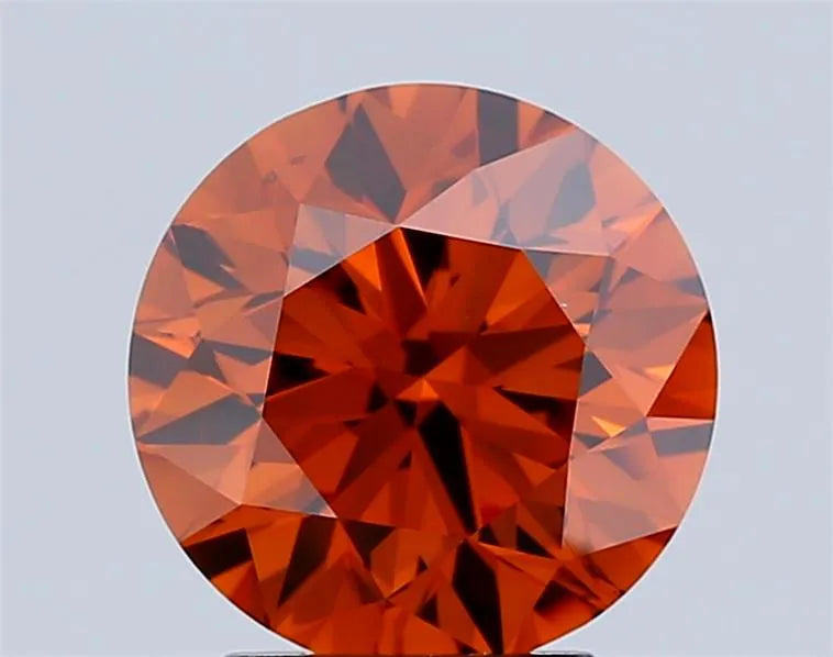3.04ct Round Lab Grown Diamond (Colour Fancy Deep Orange, Clarity SI1, Cut EX, IGI Certified)