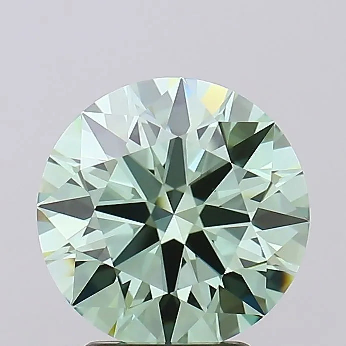 3.04ct Round Lab Grown Diamond (Colour Fancy Vivid Green, Clarity VVS1, Cut ID, IGI Certified)