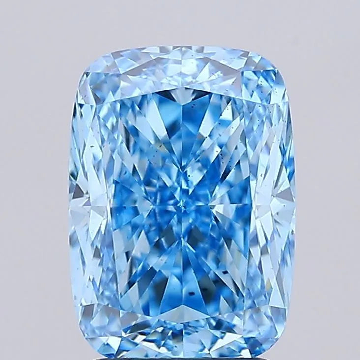 3.05ct Cushion brilliant Lab Grown Diamond (Colour Fancy Vivid Blue, Clarity VS2, Uncertified)