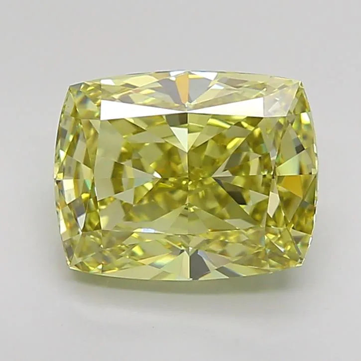 3.05ct Cushion modified Lab Grown Diamond (Colour Fancy Yellow, Clarity VVS2, IGI Certified)