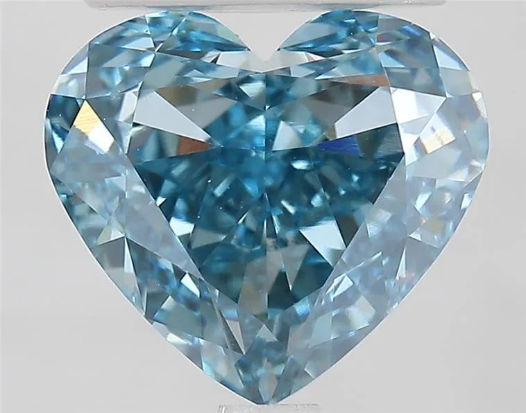 3.05ct Heart Lab Grown Diamond (Colour Fancy Vivid Blue, Clarity VVS2, IGI Certified)