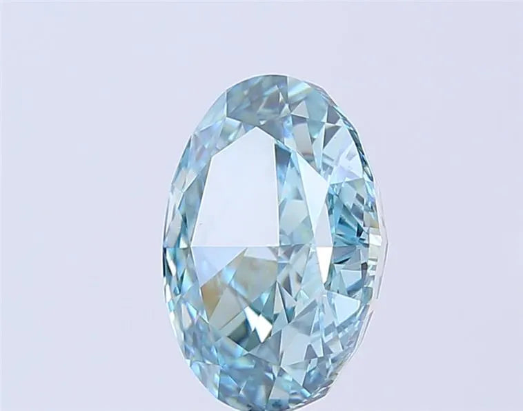 3.05ct Oval Lab Grown Diamond (Colour Fancy Intense Green Blue, Clarity VS1, IGI Certified)