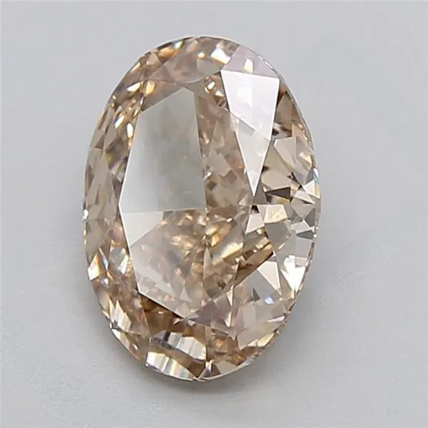 3.05ct Oval Lab Grown Diamond (Colour Fancy Light Brown, Clarity VVS2, IGI Certified)