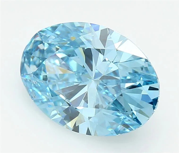 3.05ct Oval Lab Grown Diamond (Colour Fancy Vivid Blue, Clarity VVS1, IGI Certified)