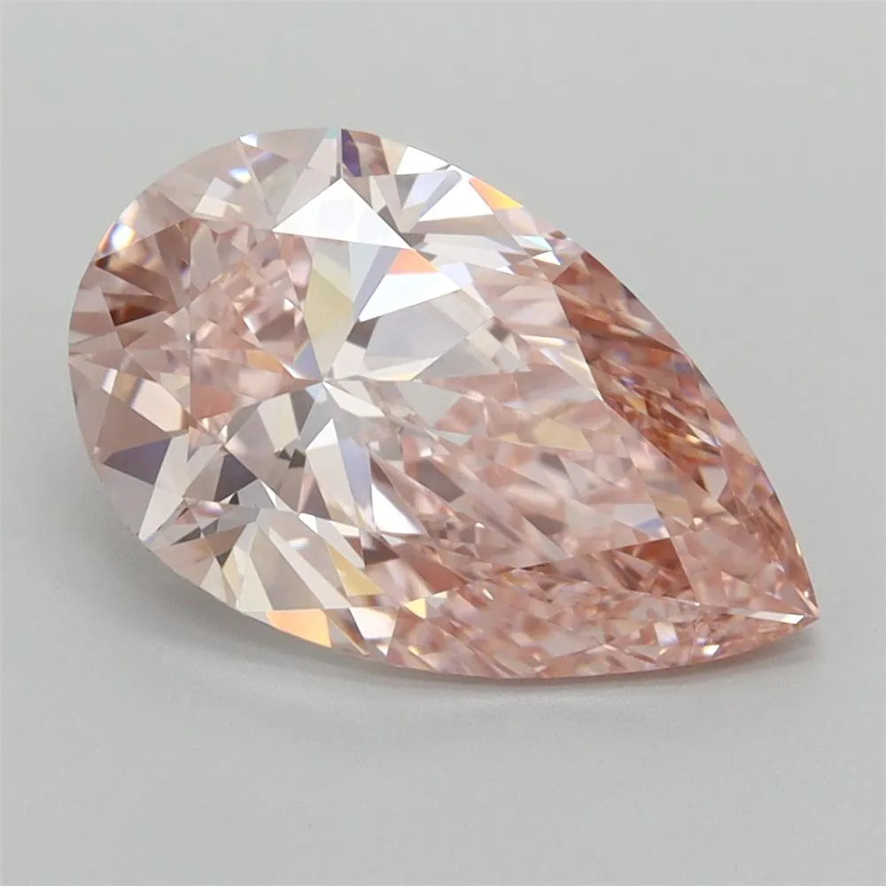 3.05ct Pear Lab Grown Diamond (Colour Fancy Intense Pink, Clarity VVS2, IGI Certified)