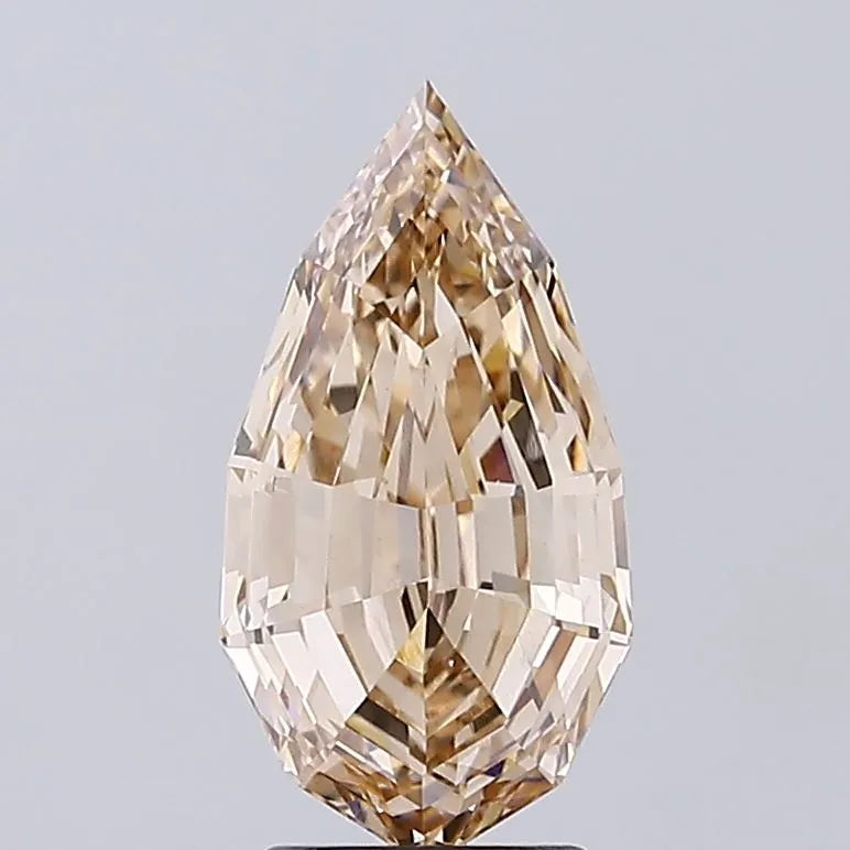 3.05ct Pear Lab Grown Diamond (Colour Fancy Light Brown, Clarity VS1, IGI Certified)
