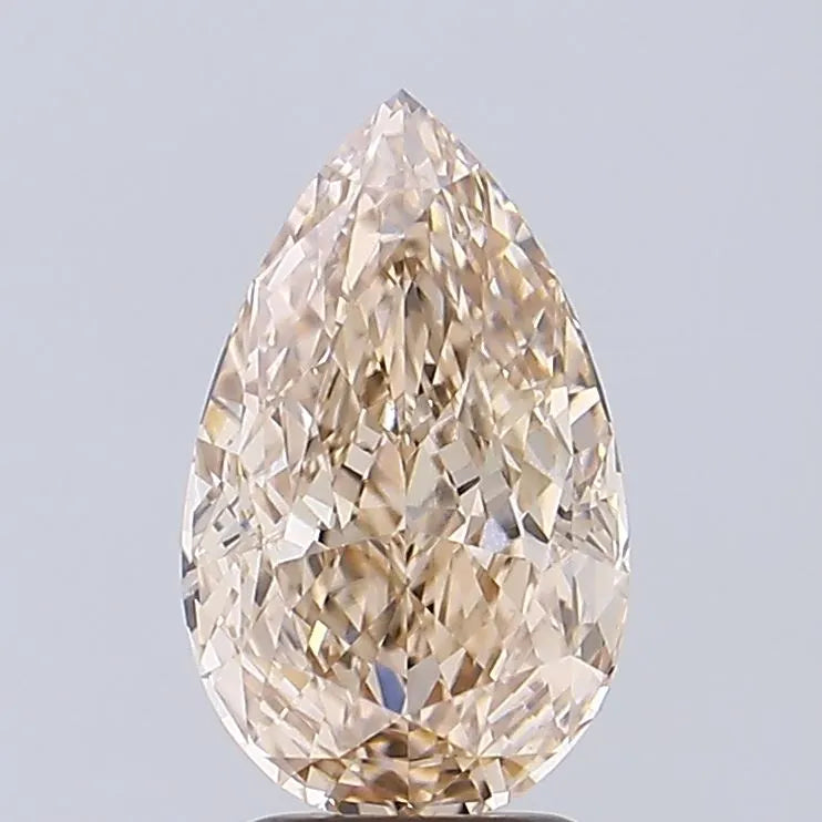 3.05ct Pear Lab Grown Diamond (Colour Fancy Light Brown, Clarity VVS2, IGI Certified)