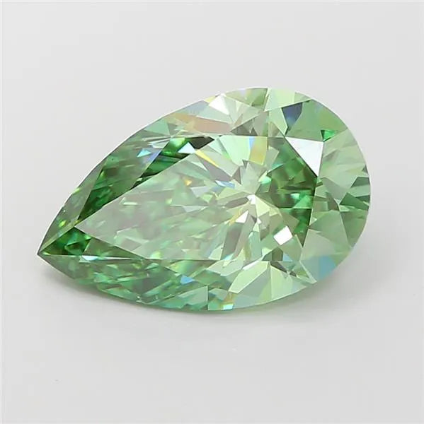 3.05ct Pear Lab Grown Diamond (Colour Fancy Vivid Green, Clarity VS1, IGI Certified)