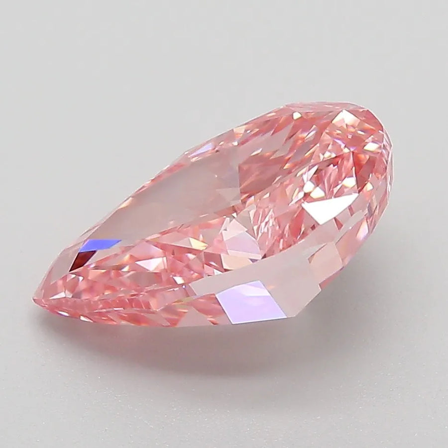 3.05ct Pear Lab Grown Diamond (Colour Fancy Vivid Pink, Clarity VVS2, IGI Certified)