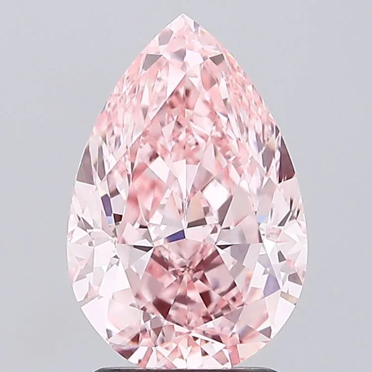 3.05ct Pear Lab Grown Diamond (Colour Fancy Vivid Pink, Clarity VVS2, IGI Certified)