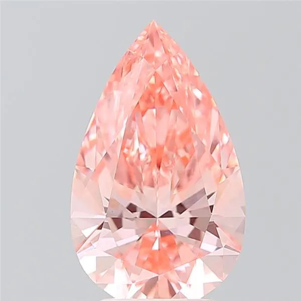3.05ct Pear Lab Grown Diamond (Colour Fancy Vivid Pink, Clarity VVS2, IGI Certified)