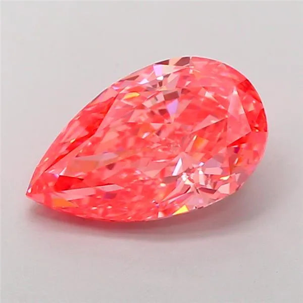 3.05ct Pear Lab Grown Diamond (Colour Fancy Vivid Pink, Clarity VVS2, IGI Certified)