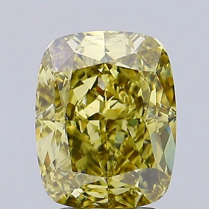 3.06ct Cushion modified Lab Grown Diamond (Colour Fancy Intense Gray Yellow, Clarity VS1, Cut GD, IGI Certified)