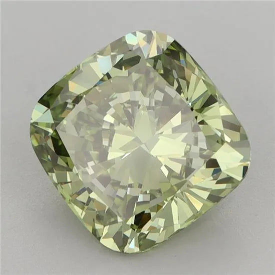 3.06ct Cushion modified Lab Grown Diamond (Colour Fancy Vivid Green, Clarity VVS2, IGI Certified)