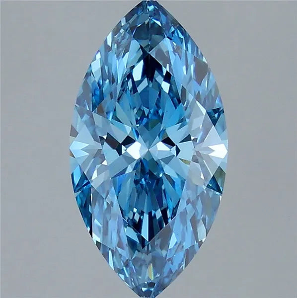 3.06ct Marquise Lab Grown Diamond (Colour Fancy Vivid Blue, Clarity VVS2, IGI Certified)