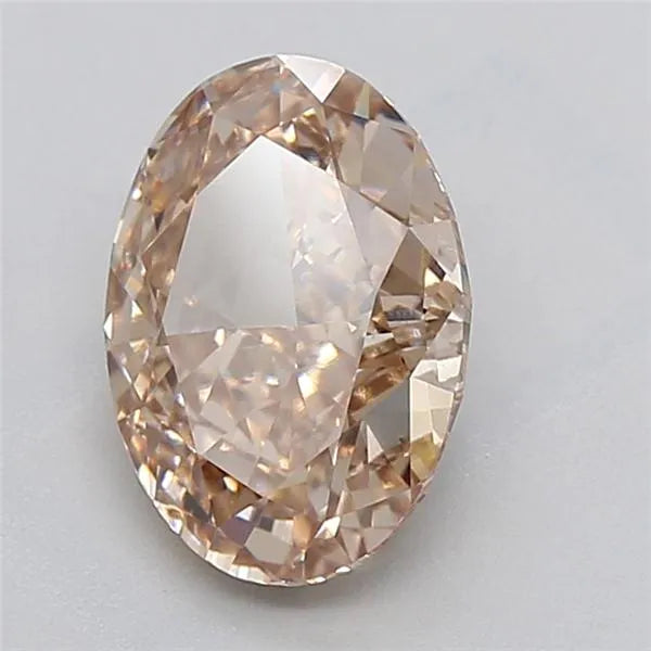 3.06ct Oval Lab Grown Diamond (Colour Fancy Light Brown, Clarity VS1, IGI Certified)