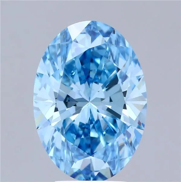 3.06ct Oval Lab Grown Diamond (Colour Fancy Vivid Blue, Clarity VVS2, IGI Certified)