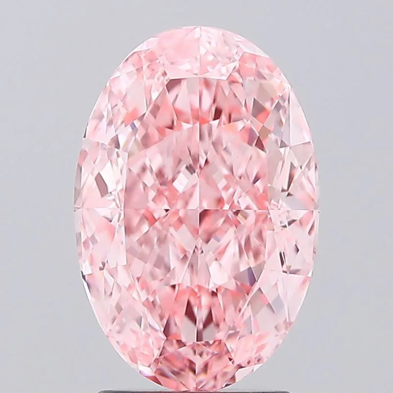 3.06ct Oval Lab Grown Diamond (Colour Fancy Vivid Pink, Clarity VVS2, IGI Certified)