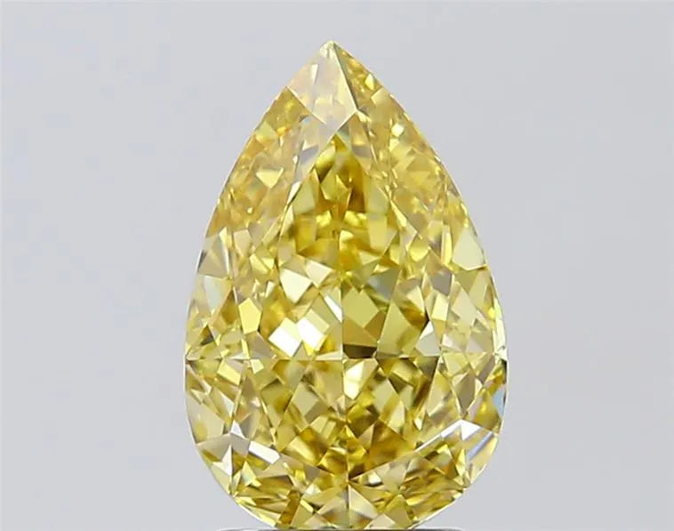 3.06ct Pear Lab Grown Diamond (Colour Fancy Intense Yellow, Clarity VVS2, IGI Certified)