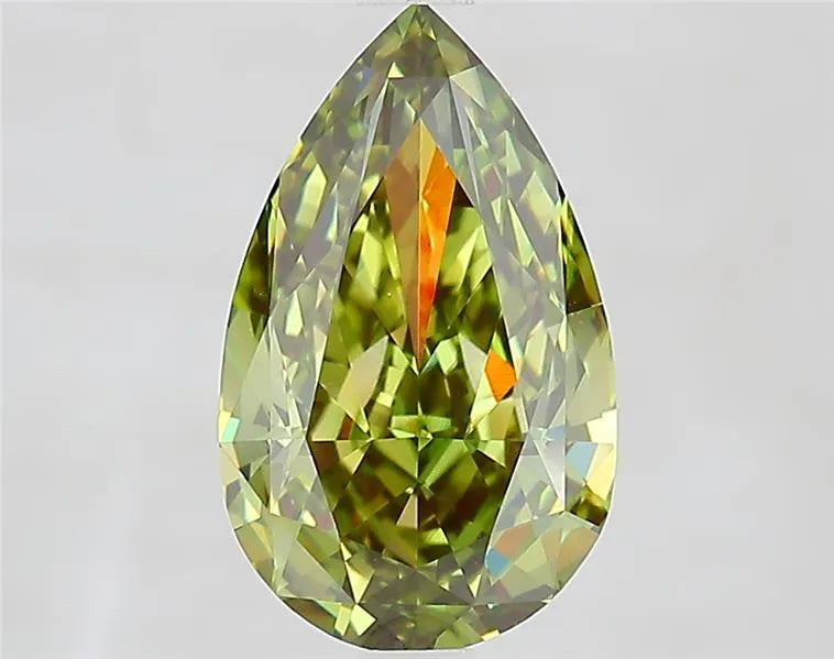 3.06ct Pear Lab Grown Diamond (Colour Fancy Vivid Green, Clarity VVS2, IGI Certified)
