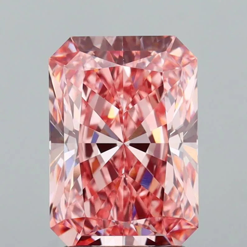 3.06ct Radiant Lab Grown Diamond (Colour Fancy Vivid Pink, Clarity VVS2, IGI Certified)