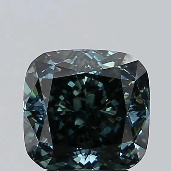 3.07ct Cushion modified Lab Grown Diamond (Colour Fancy Deep Blue Green, Clarity VS1, IGI Certified)