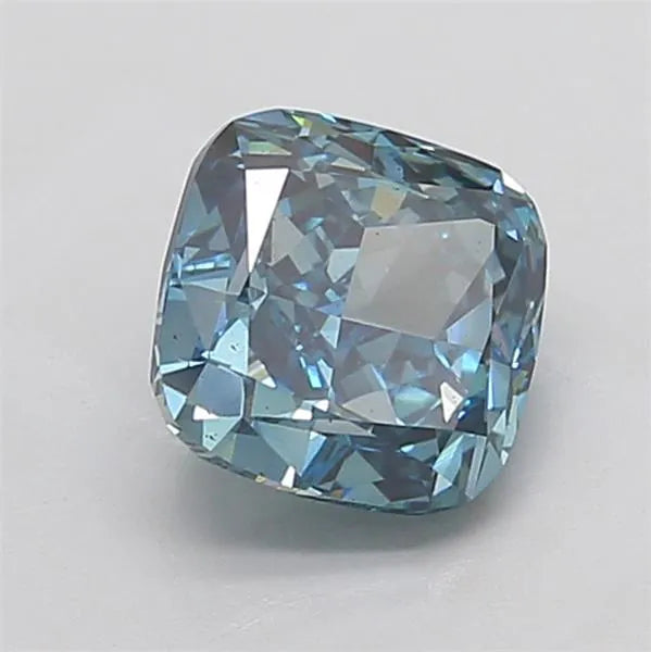 3.07ct Cushion modified Lab Grown Diamond (Colour Fancy Vivid Greenish Blue, Clarity VS2, IGI Certified)