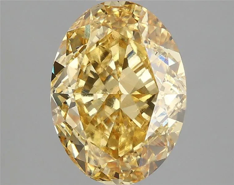 3.07ct Oval Lab Grown Diamond (Colour Fancy Vivid Yellow, Clarity VVS2, IGI Certified)