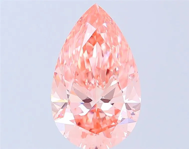 3.07ct Pear Lab Grown Diamond (Colour Fancy Vivid Pink, Clarity VS1, IGI Certified)