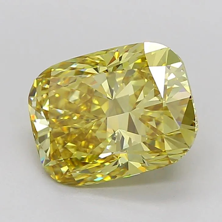 3.08ct Cushion modified Lab Grown Diamond (Colour Fancy Intense Yellow, Clarity VVS2, IGI Certified)