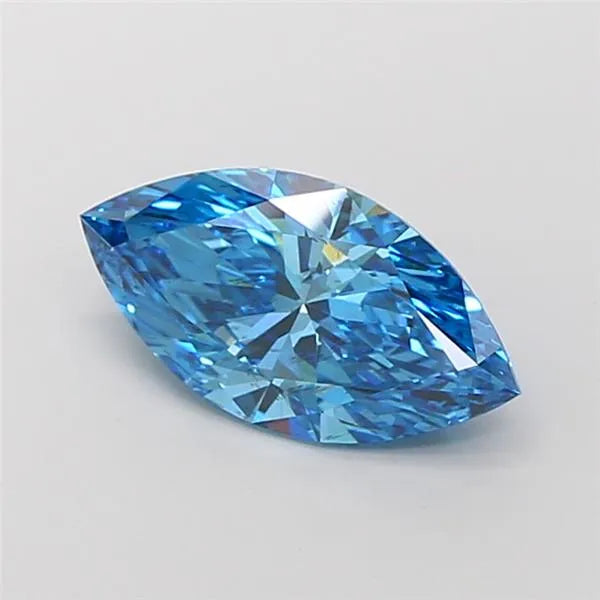 3.08ct Marquise Lab Grown Diamond (Colour Fancy Vivid Blue, Clarity SI1, IGI Certified)