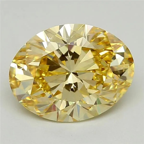 3.08ct Oval Lab Grown Diamond (Colour Fancy Intense Yellow, Clarity VVS2, IGI Certified)