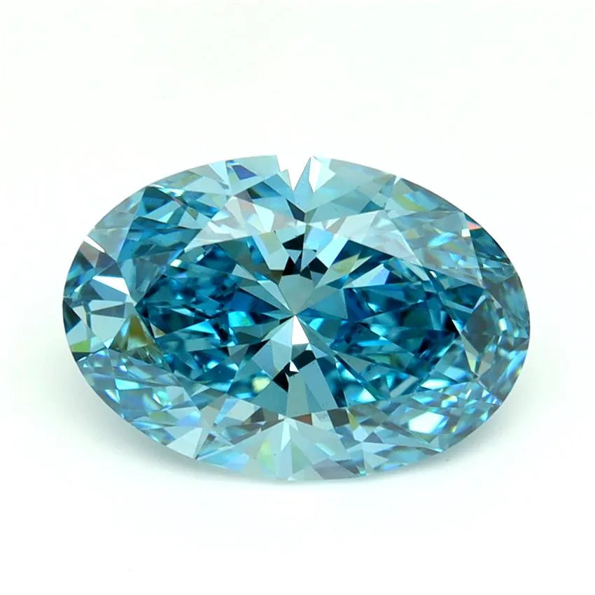 3.08ct Oval Lab Grown Diamond (Colour Fancy Vivid Blue, Clarity VS1, IGI Certified)