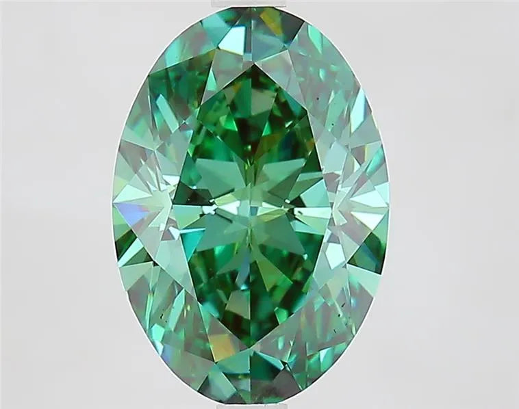 3.08ct Oval Lab Grown Diamond (Colour Fancy Vivid Green, Clarity VS1, IGI Certified)