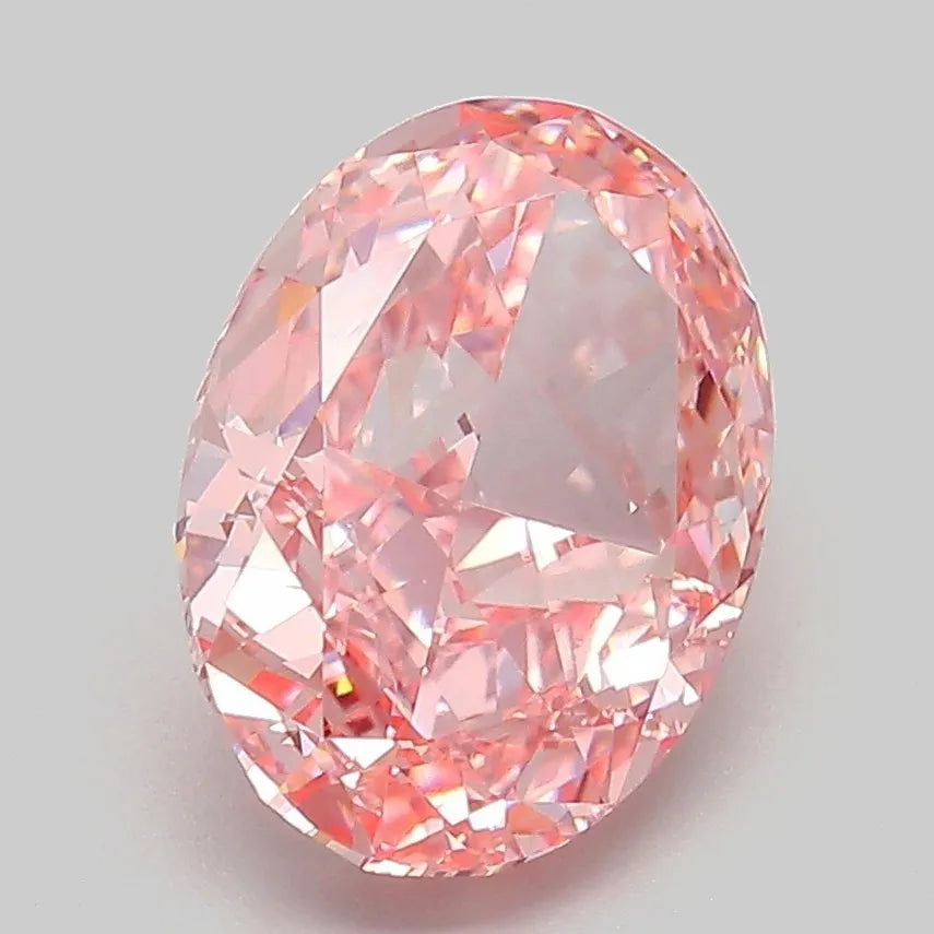 3.08ct Oval Lab Grown Diamond (Colour Fancy Vivid Pink, Clarity VVS2, IGI Certified)