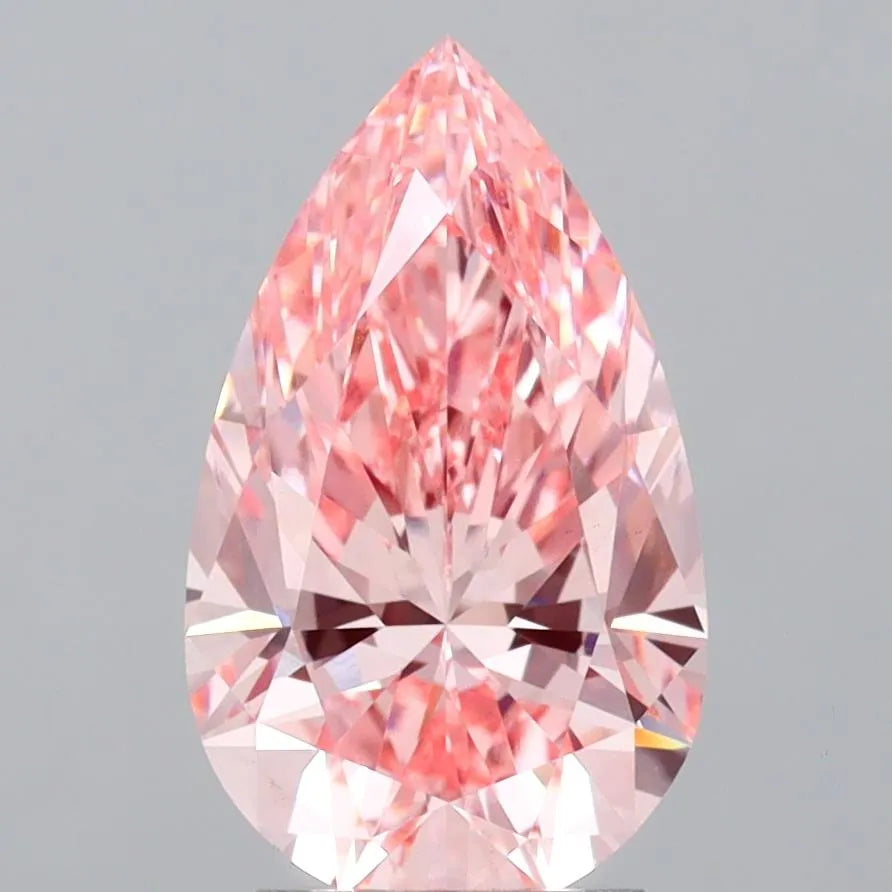 3.08ct Pear Lab Grown Diamond (Colour Fancy Vivid Pink, Clarity VS1, IGI Certified)