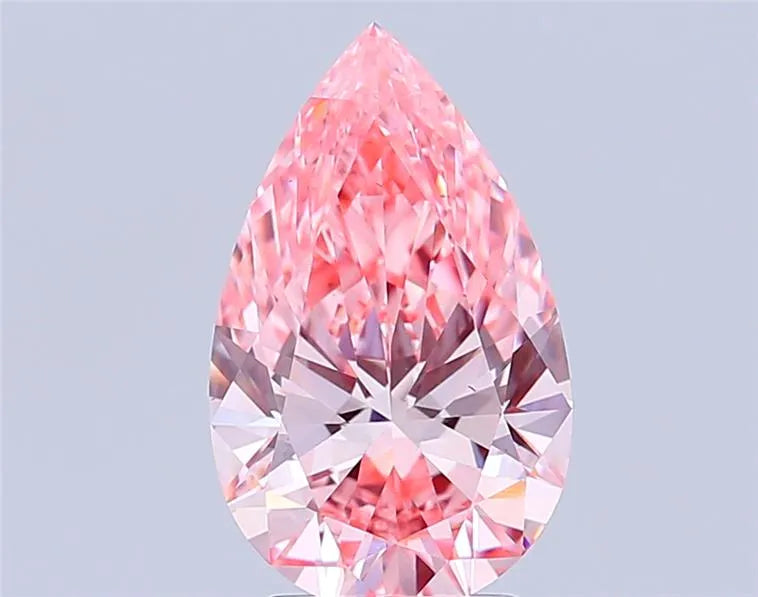 3.08ct Pear Lab Grown Diamond (Colour Fancy Vivid Pink, Clarity VS1, IGI Certified)