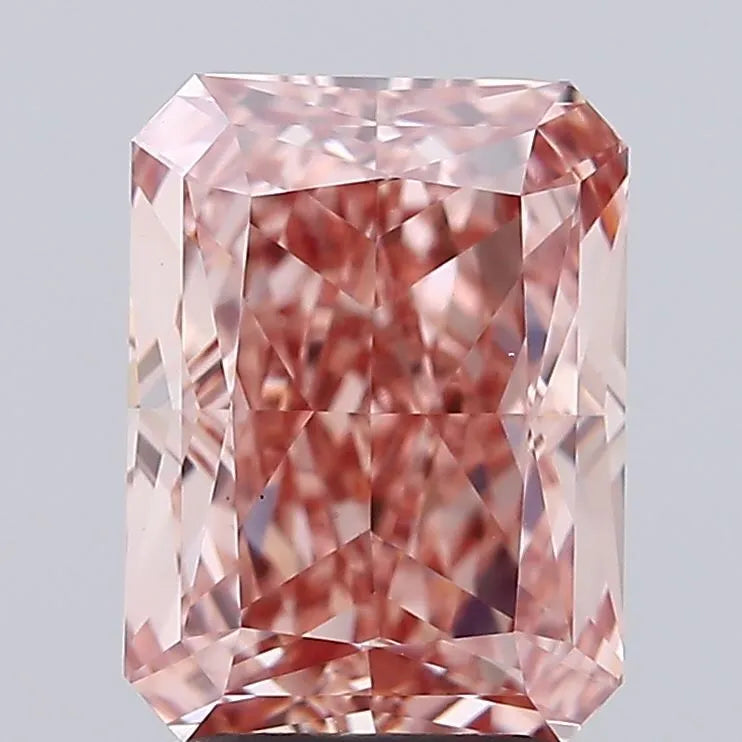 3.08ct Radiant Lab Grown Diamond (Colour Fancy Pink Brown, Clarity VS1, IGI Certified)