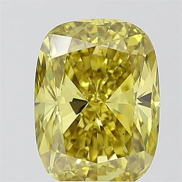 3.09ct Cushion modified Lab Grown Diamond (Colour Fancy Vivid Greenish Yellow, Clarity VS2, IGI Certified)