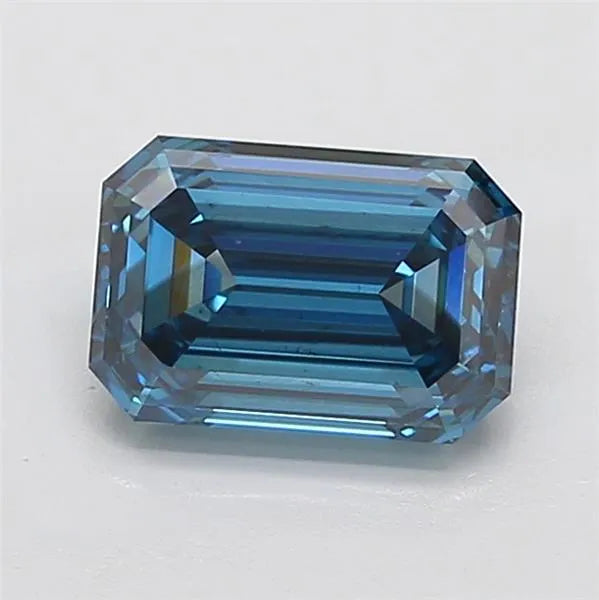 3.09ct Emerald Lab Grown Diamond (Colour Fancy Vivid Blue, Clarity VS2, Uncertified)