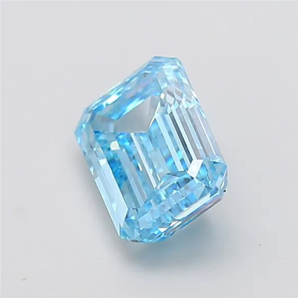 3.09ct Emerald Lab Grown Diamond (Colour Fancy Vivid Blue, Clarity VVS2, IGI Certified)