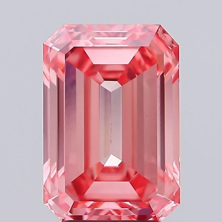 3.09ct Emerald Lab Grown Diamond (Colour Fancy Vivid Pink, Clarity VVS2, IGI Certified)