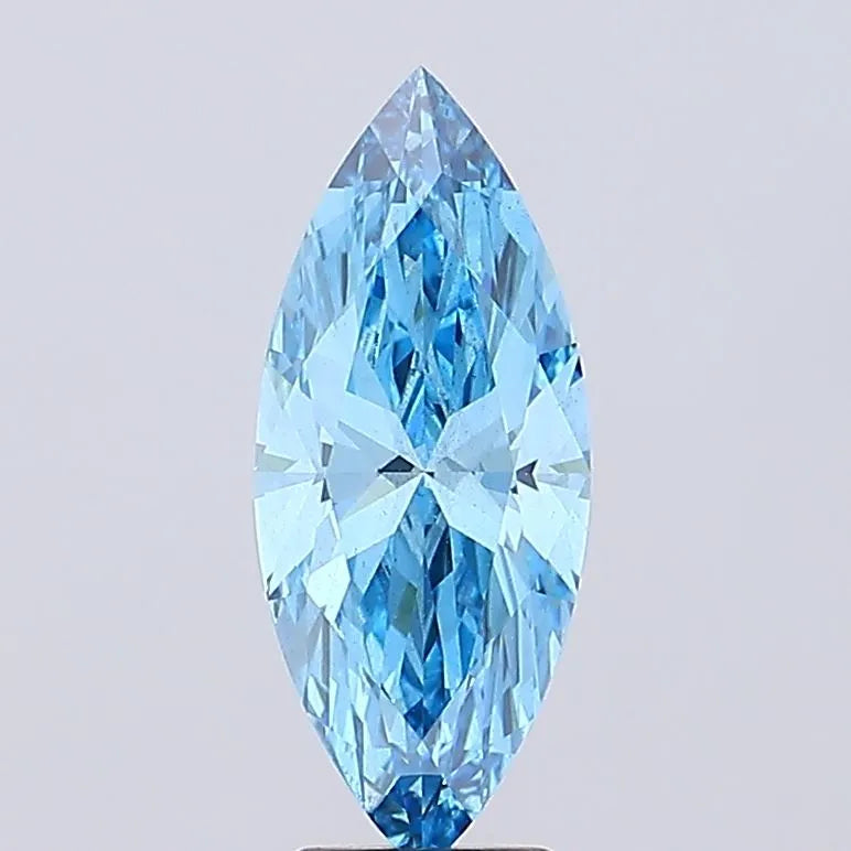 3.09ct Marquise Lab Grown Diamond (Colour Fancy Vivid Blue, Clarity SI1, IGI Certified)
