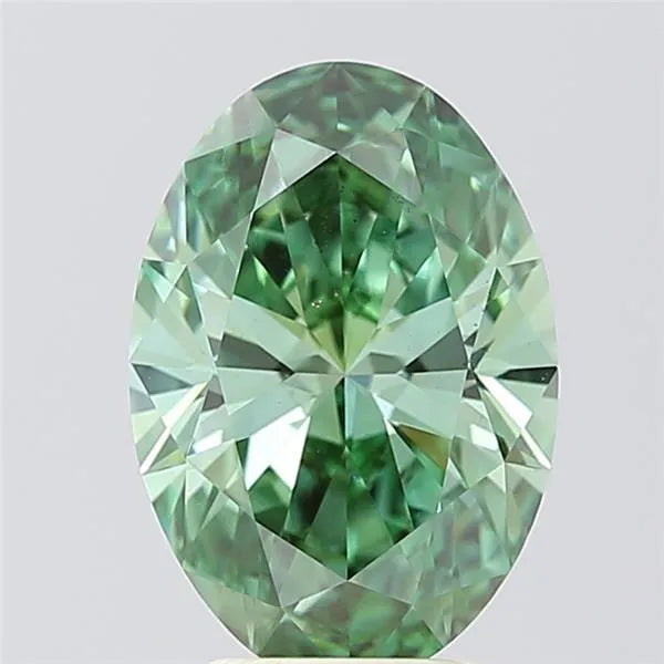 3.09ct Oval Lab Grown Diamond (Colour Fancy Vivid Green, Clarity VS2, Cut EX, Uncertified)