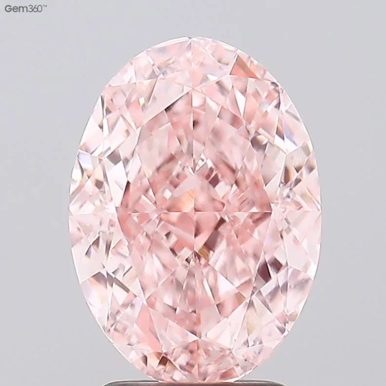 3.09ct Oval Lab Grown Diamond (Colour Fancy Vivid Pink, Clarity VS1, IGI Certified)
