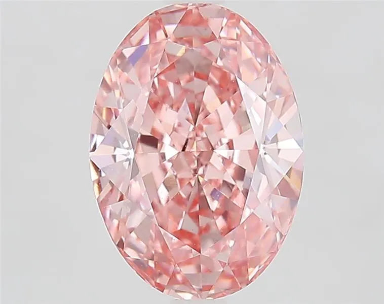 3.09ct Oval Lab Grown Diamond (Colour Fancy Vivid Pink, Clarity VVS1, IGI Certified)