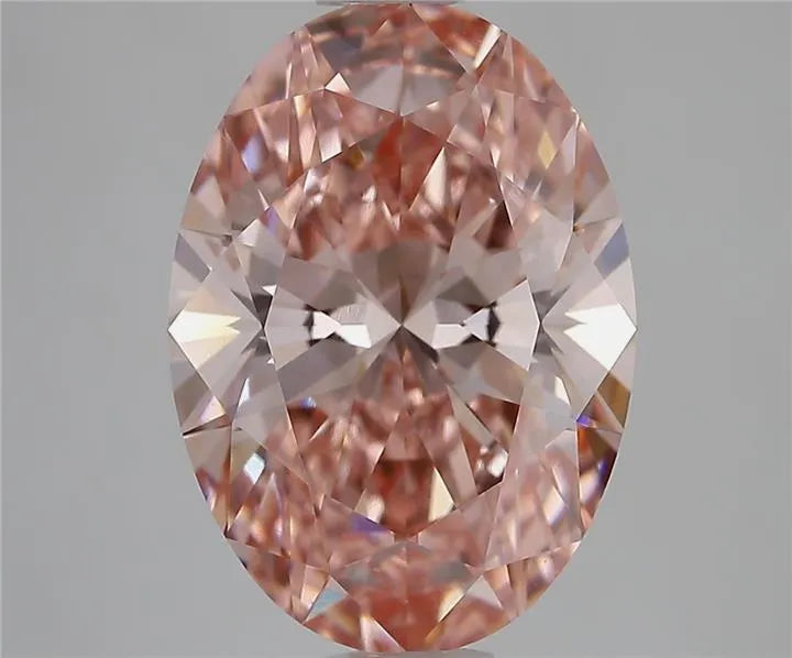 3.09ct Oval Lab Grown Diamond (Colour Fancy Vivid Pink, Clarity VVS2, IGI Certified)