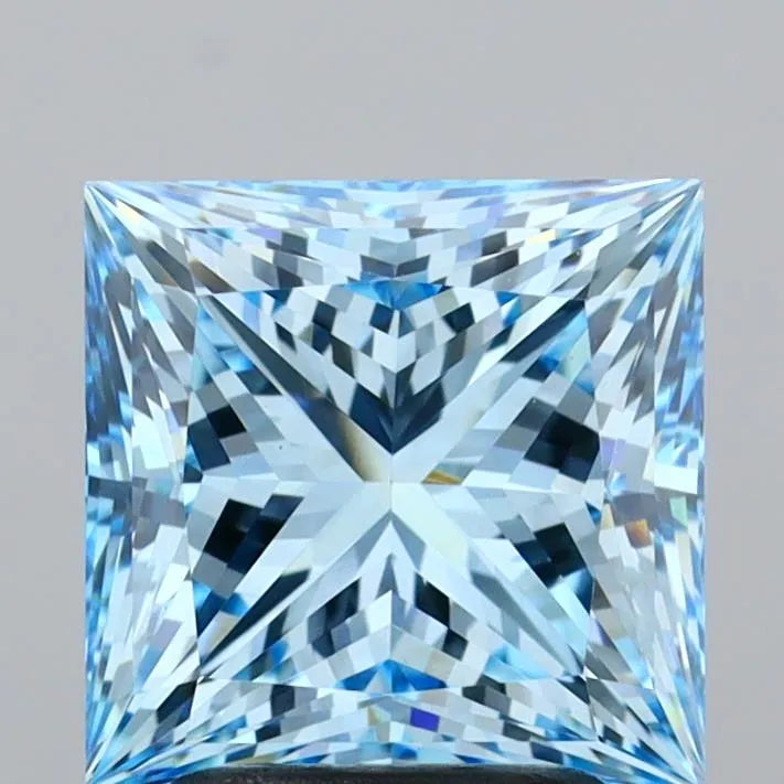 3.09ct Princess Lab Grown Diamond (Colour Fancy Vivid Blue, Clarity VVS2, IGI Certified)